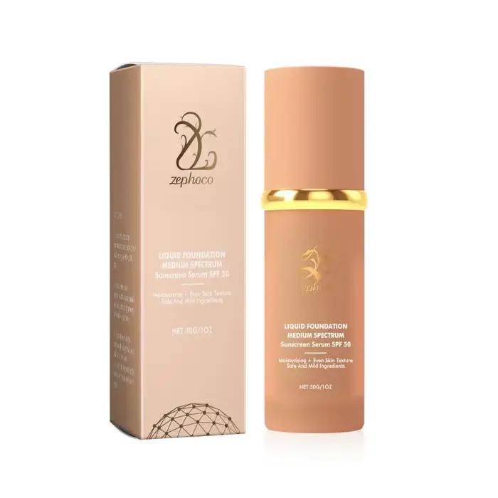 Fond de teint liquide 4 en 1 hydratant, couvrance moyenne à complète, correcteur longue tenue, fond
