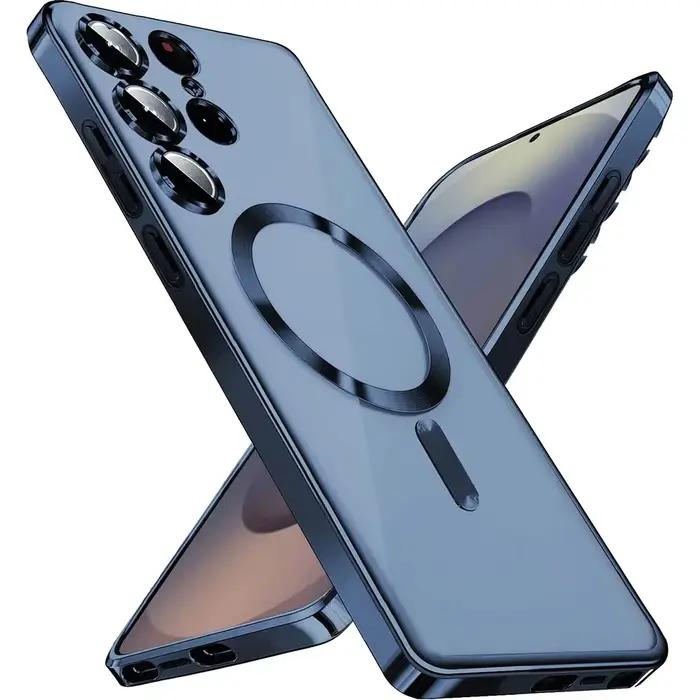 Coque en silicone plaquée de luxe pour Samsung Galaxy S26 S25 Edge S24 FE S23 S21 S22 Ultra Plus, ma