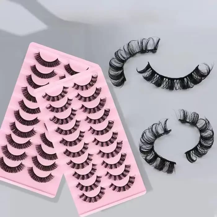 10 paires de Faux Cils 3D en vison, bande russe, dramatiques, maquillage, vente en gros, Extension d