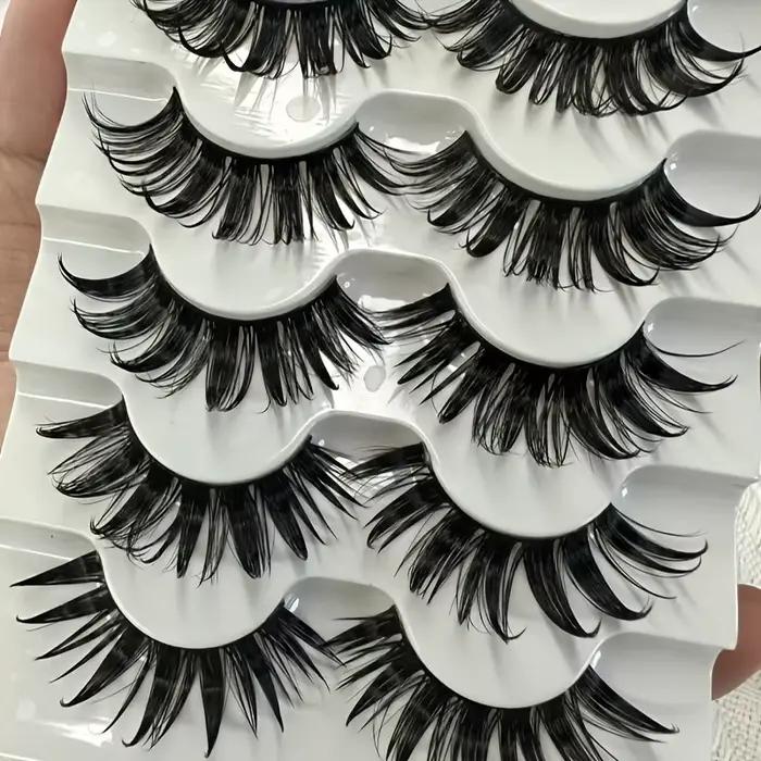 10 paires de cils manga, jeu de rôle japonais, cils pointus, ensemble d'extension de cils de poupée