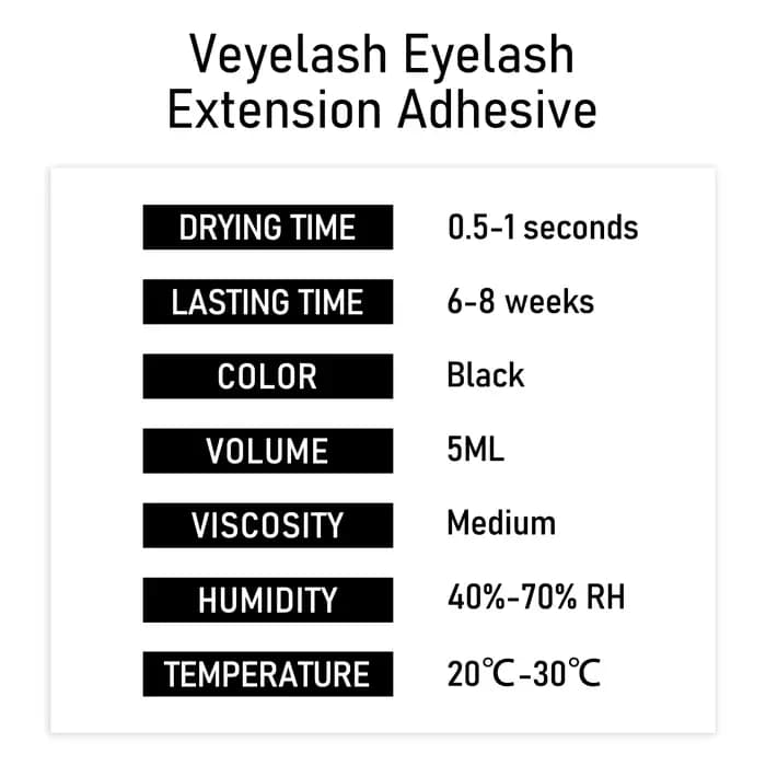 Veyes Inc – colle pour Extensions de cils, 5ml, 0.5 secondes, séchage rapide, adhésif fort pour cils