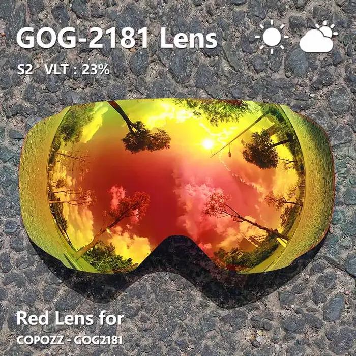 COPOZZ lentilles magnétiques pour lunettes de Ski GOG-2181 lentille Anti-buée UV400 lunettes de Ski