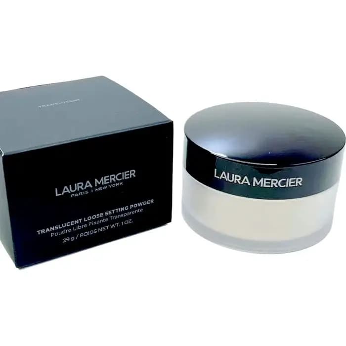 Poudre libre Laura Mercier, contrôle du sébum, imperméable, respirante, longue tenue, poudre coiffan