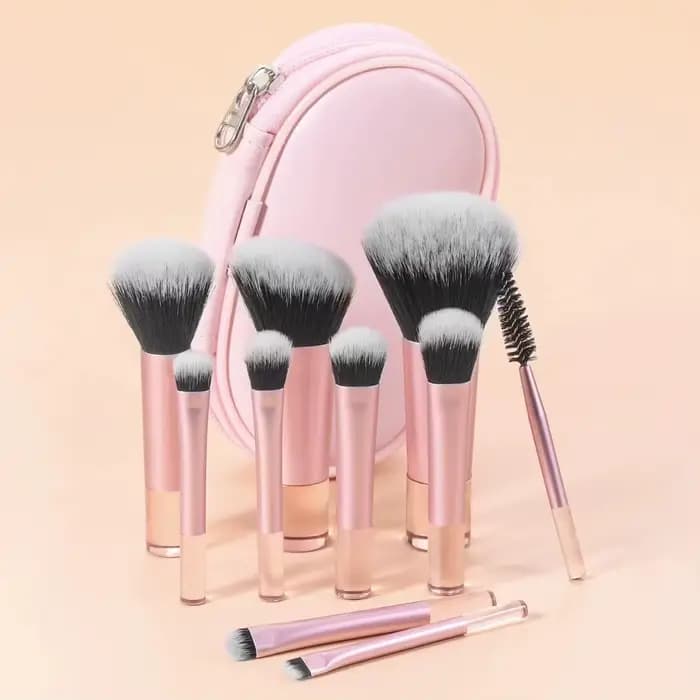 Ensemble de mini pinceaux de maquillage pour le visage, 10 pièces, portables, format voyage, disponi