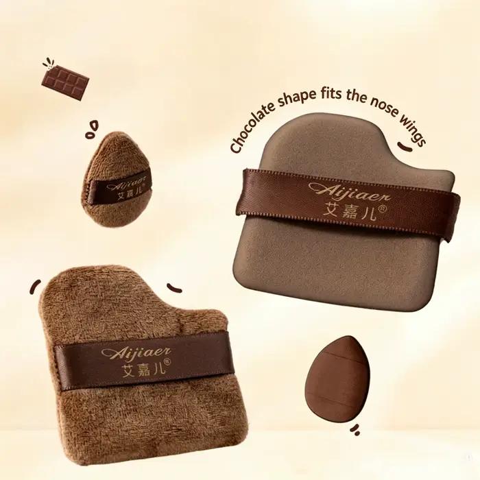 Ensemble de 6 éponges de maquillage couleur chocolat
