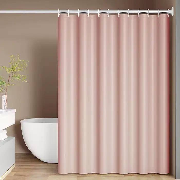 Rideau de douche uni, rideaux de salle de bain de différentes couleurs, résistant à l'eau, simple avec crochets, couleurs pures, tissu PEVA pour toilettes