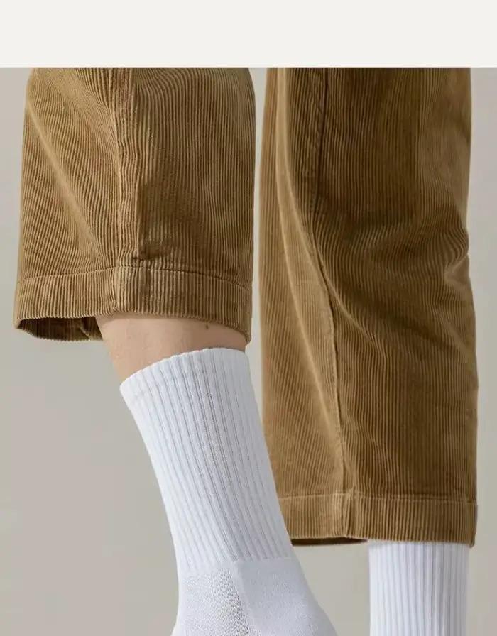 Chaussettes dépistolet antes en coton pour hommes, fond de serviette d'hiver, bas blancs à tube moyen en velours, chaussettes de basket-ball épaisses, chaussettes de sport, 1 paire