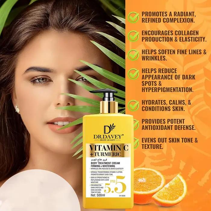 Crème éclaircissante pour le corps à la vitamine C