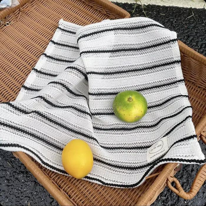 Nappe rayée simple noir et blanc, set de table, dessous de verre, tapis de présentation alimentaire, accessoires de décoration intérieure