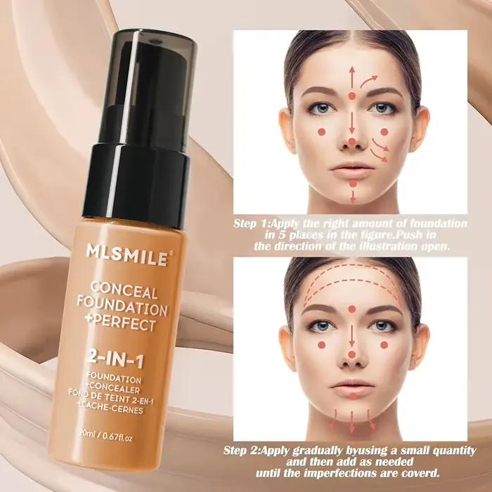 Fond de teint liquide matifiant couvrance totale velours longue tenue maquillage quotidien du visage résistant à l'eau transpiration occasions spéciales à offrir six teintes disponibles