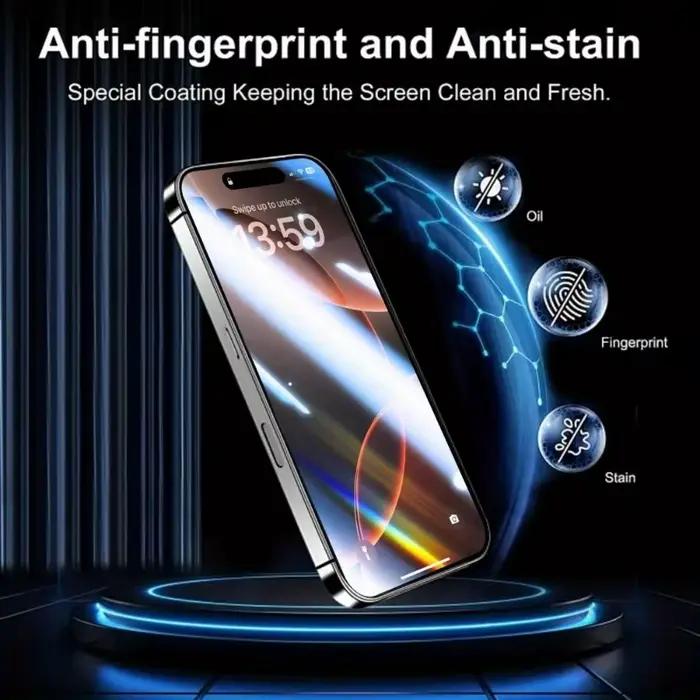 Protecteur d'écran Ultra HD 8K, 5 pièces, sans poussière, pour iPhone 17 16 15 14 13 12 11 Pro Max 16e Plus 17, verre d'air, boîte d'installation facile