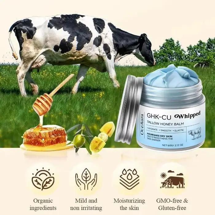 Baume bleu hydratant visage et corps enrichi de peptides de cuivre GHK-Cu et suif de bœuf pour peaux sèches et sensibles occasions quotidiennes et cadeaux spéciaux