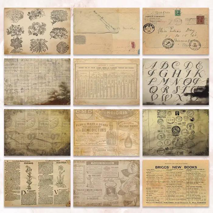 36 feuilles A5 (jour journal anglais nostalgique) papier fin à découper pour journal intime, magazine indésirable, fond de carte de vœux