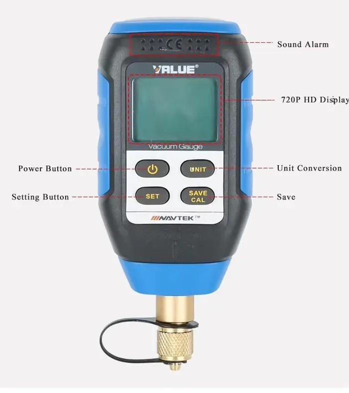 Manomètre numérique intelligent pour système de réfrigération de laboratoire, inspection du vide, manomètre VMV-1 0-10000P