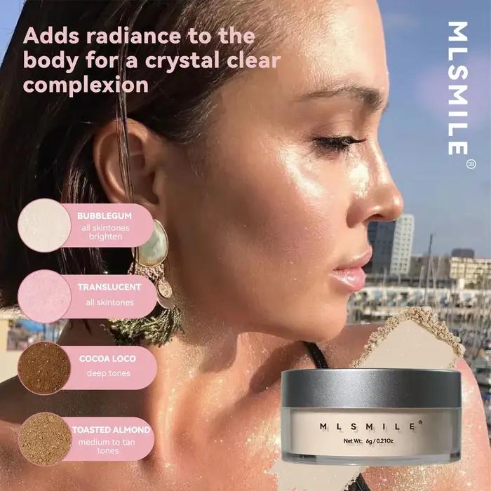 MLSIMLE 4 couleurs naturel miroitant perle réglage poudre contour mise en évidence imperméable à l'eau résistant à la