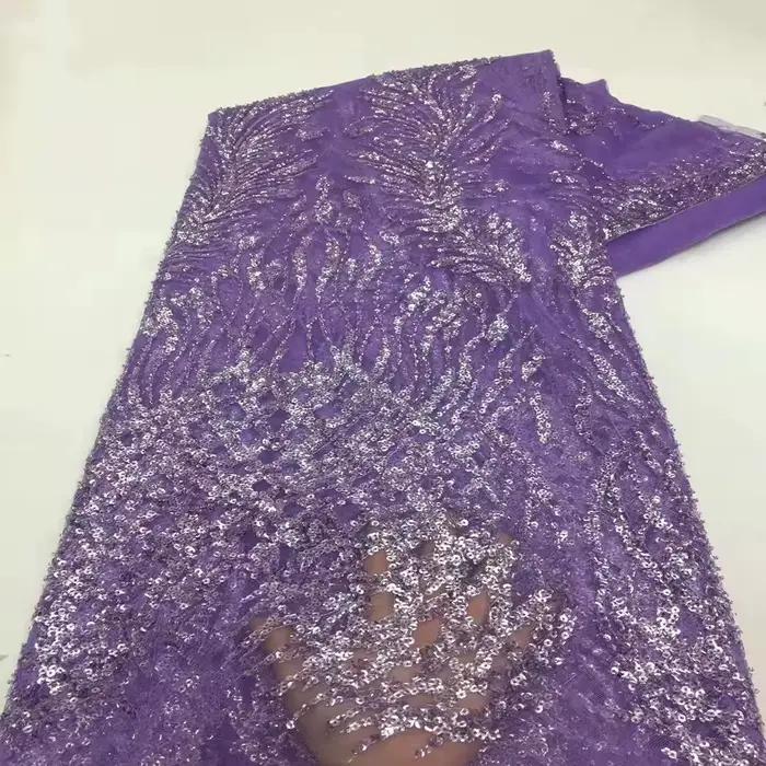 Robe de mariée blanche, accessoires de matériel pour robe de Cocktail, fond en maille, Tube perlé, tissu à paillettes brodé