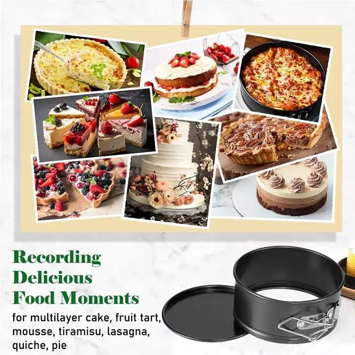 Moule à ressort antiadhésif pour gâteaux au fromage, rond, étanche, fond amovible, ustensiles de cuisson pour tarte, gâteau, Pizza et Quiches