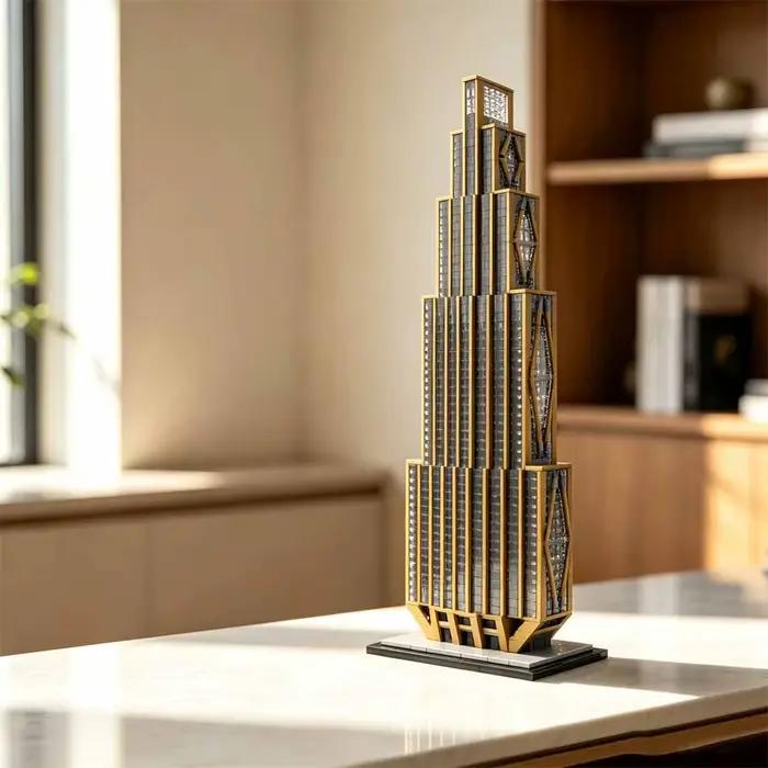 MOC-163239 Blocs de construction 270 Park Avenue, modèle d'architecture de gratte-ciel de New York à l'échelle 1:800, ornement de collection de bureau emblématique