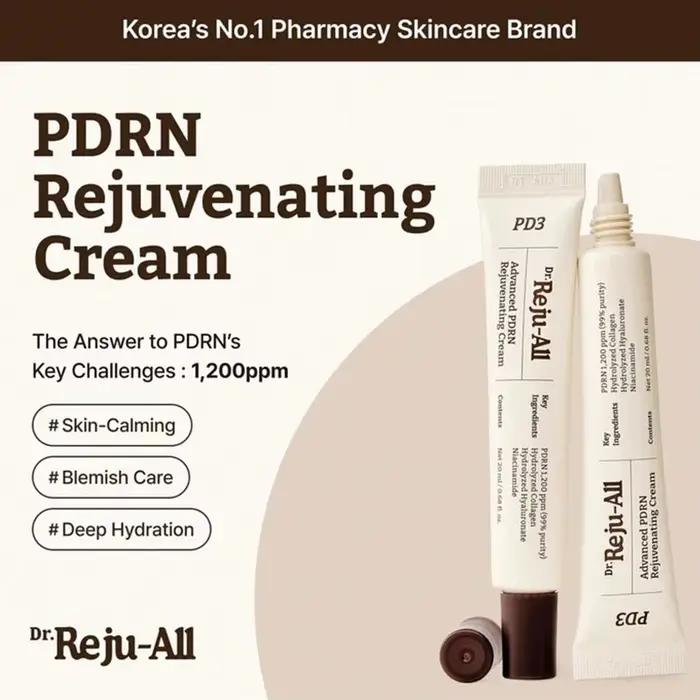 Crème réparatrice pour la peau Premium PDRN, apaise, calme, hydrate, répare la peau rugueuse, soin nourrissant pour le visage, hydratant facial 20ml, produit neuf