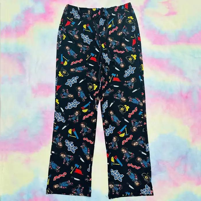 Pantalons de pyjama pour hommes, pantalons de dessin animé, jachère peut l'extérieur, taille moyenne, vêtements de nuit, bas de couchage pour hommes
