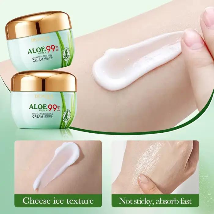 2 pièces/kit BIOAQUA Aloe Vera ensembles de soins de la peau crème pour les yeux du visage hydratant raffermissant