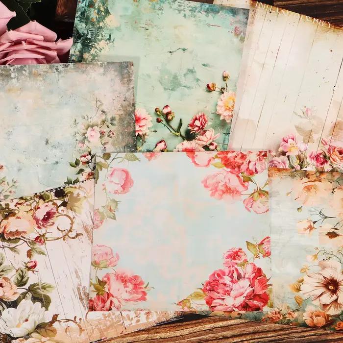 Autocollant de fond de Scrapbook auto-adhésif de grande taille, pour bloc de fond, fournitures de Scrapbooking, passionnés de journaux, 12 feuilles