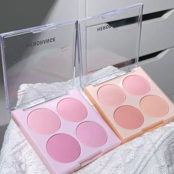 4 couleurs Blush poudre Platte visage doux