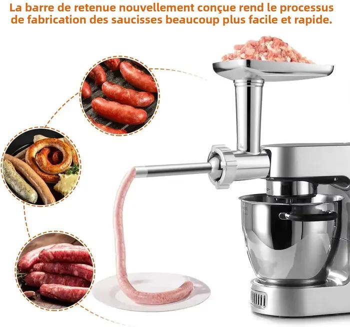 Accessoires pour robot culinaire Kenwood Chef : Hachoir à viande, moulin à saucisses et presse à nouilles