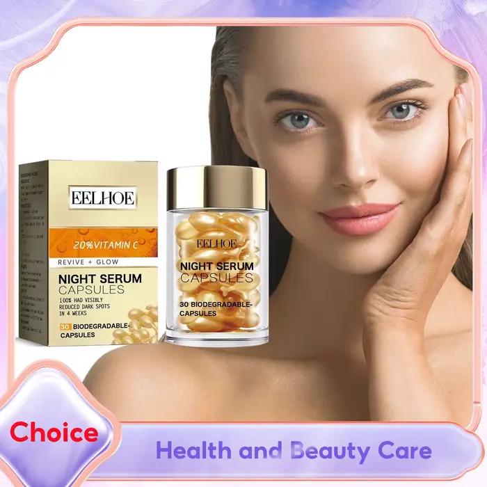 Capsule pour le visage à la vitamine C hydratante anti-vieillissement pour éliminer les rides réparer les taches foncées acné rajeunir la peau essence