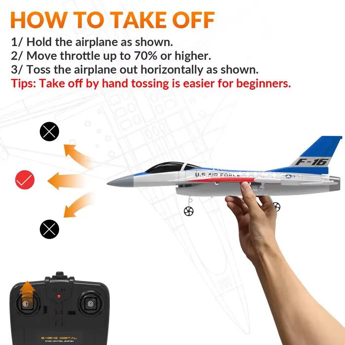 Avion de html F16 Falcon 2.4G 2CH RC avec Lumières Cool, Jouets en Mousse, Cadeaux pour Garçons