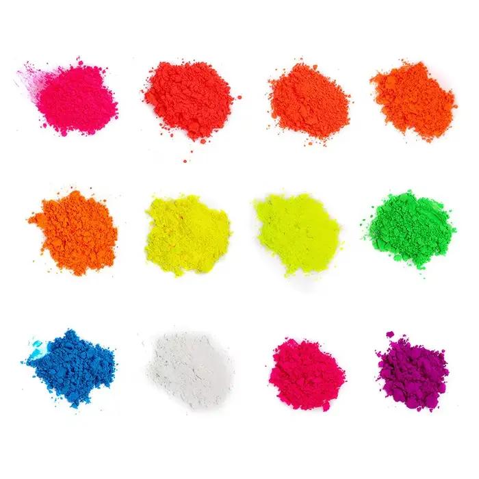 Poudre fluorescente de couleur néon brillante