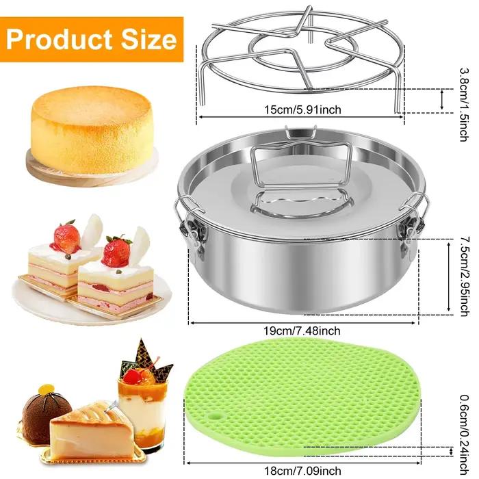Ensemble de moules à gâteau ronds en acier inoxydable, moule à flan, moule à gâteau au fromage pour chocolat, fournitures de cuisine, 1,5 QT