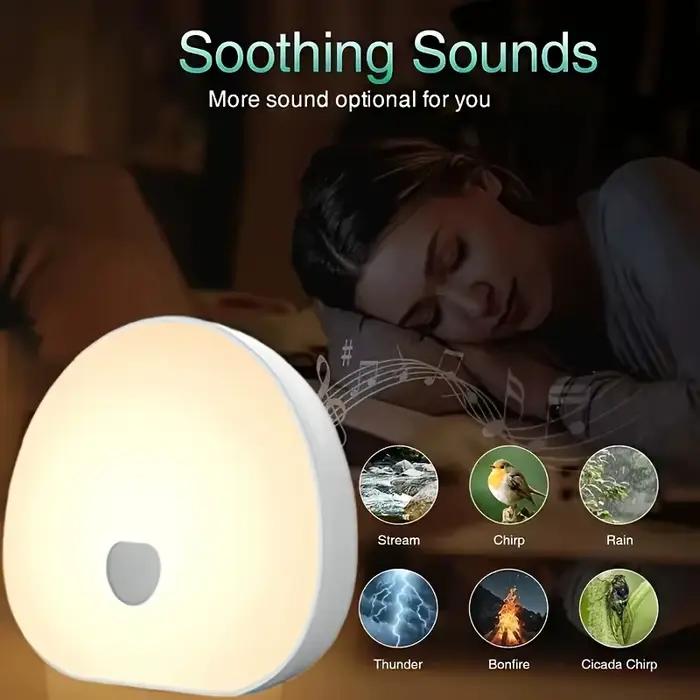 Veilleuse à bruit blanc, 7 couleurs, effets de lumière ambiante, 10 sons apaisants, adaptés à la veilleuse de chambre à coucher, nouvelle collection