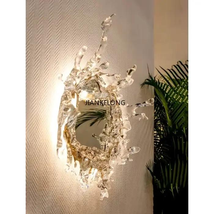 Éclairage d'ambiance mural pour salon, lumières décoratives pour entrée et lavabo, éclairage de miroir de vanité à effet d'eau, éclairage d'ambiance pour hôtel et villa