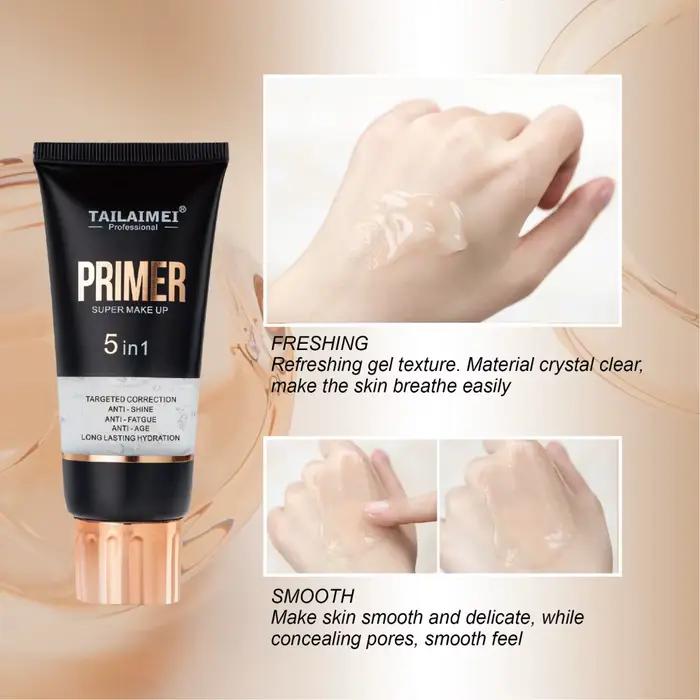 TLM TAILAIMEI 5 en 1 apprêt Maquillaje contrôle de l'huile primaire hydratant longue durée Base de maquillage visage