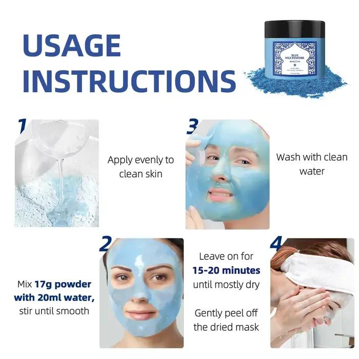 Poudre moussante minérale marocaine 120g - Masque nettoyant en profondeur en 15 minutes pour le visage et le corps