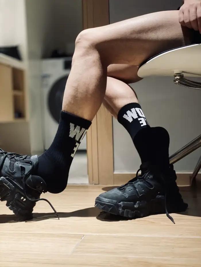 Chaussettes Astronomiques avec Lettres Imprimées pour Homme, Haut de Personnalité, Gay, Sexy, Fitness, dehors, Décontracté, Business, Moyen