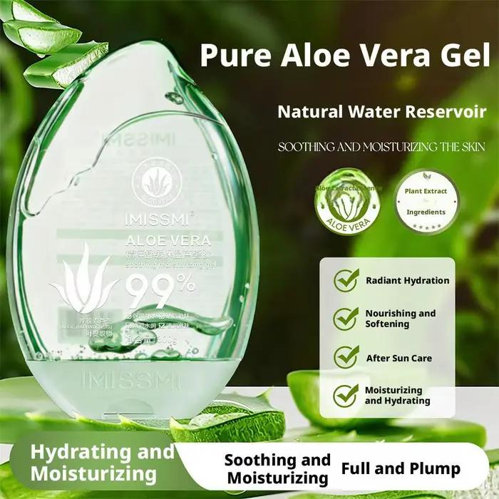 Gel apaisant et hydratant à 99 % d'aloe vera pour soulager les coups de soleil, crème nourrissante hydratante pour le visage et le corps, soin de la peau