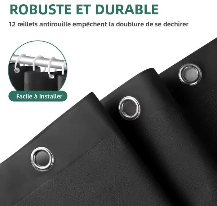 Rideau de douche imperméable pour baignoire 180x180cm Rideau de salle de bain avec aimants Rideau de douche en plastique résistant à la moisissure