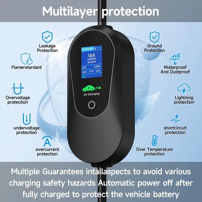 AFEEV 3.6KW Type1 SAE J1772 chargeur EV Portable 16A Type2 chargeur de voiture électrique GB/T EVSE câble de charge rapide WiFi APP contrôle