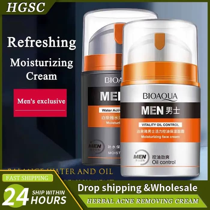 Contrôle de l'huile profonde pour hommes et crème hydratante pour le visage hydratant lissant les rides rétrécissement