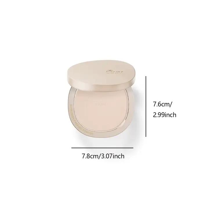 Poudre compacte solaire PRAMY, texture fine, légère et non-cakey, effet flou doux, contrôle du sébum et fixation du maquillage