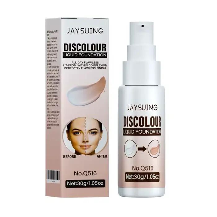 Fond de Teint Liquide Correcteur Haute Couvrance Longue Tenue Imperméable Hydratant Éclaircissant Fini Mat Maquillage Visage Crème de Base Correctrice