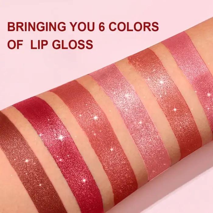 Rouge à lèvres luxueux à paillettes métalliques