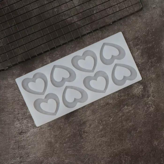 Pochoir à chocolat en forme de cœur, moule à Mousse, décoration de gâteau ajouré, feuille de transfert de chocolat en forme de cœur d'amour, Chablon de cuisson