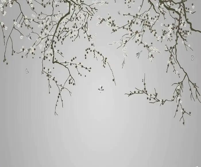 Papier peint mural personnalisé, motif branche de plante moderne, décoration de fond pour salon, chambre à coucher, bureau, papier peint arbre de style européen 