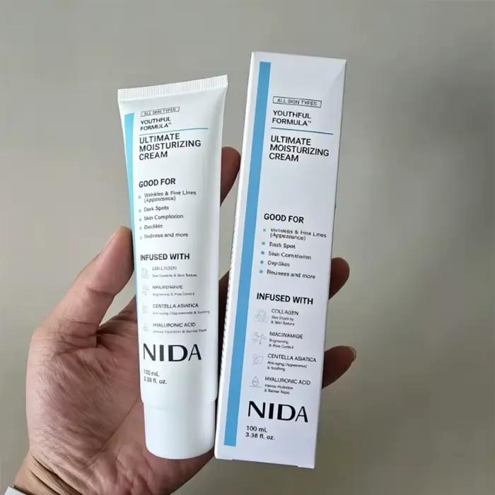 Crème NIDA Collagène Niacinamide Centella Asiatica 100ml – Formule Jeunesse – Hydratation Ultime – Réduit les Rides – Raffermissant