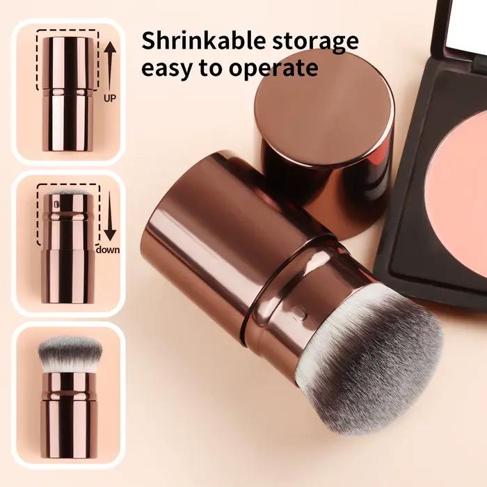 1 pièces pinceau à Blush rétractable Kabuki fond de teint brosse douce poudre moelleuse Contour pinceaux de maquillage