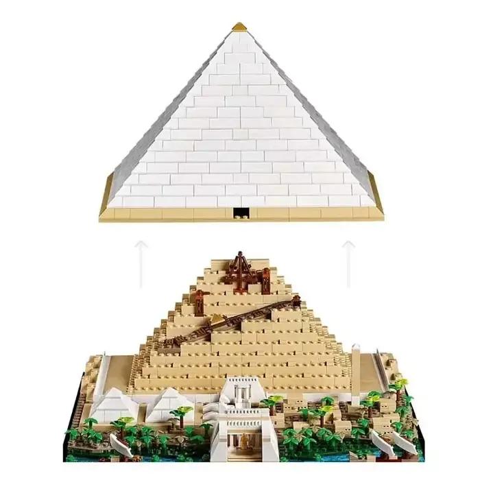 Ensemble de blocs de construction d'architecture pyramidale égyptienne de 1476 pièces, modèle de monument de l'Egypte ancienne, cadeau de présentation pour adultes et amis