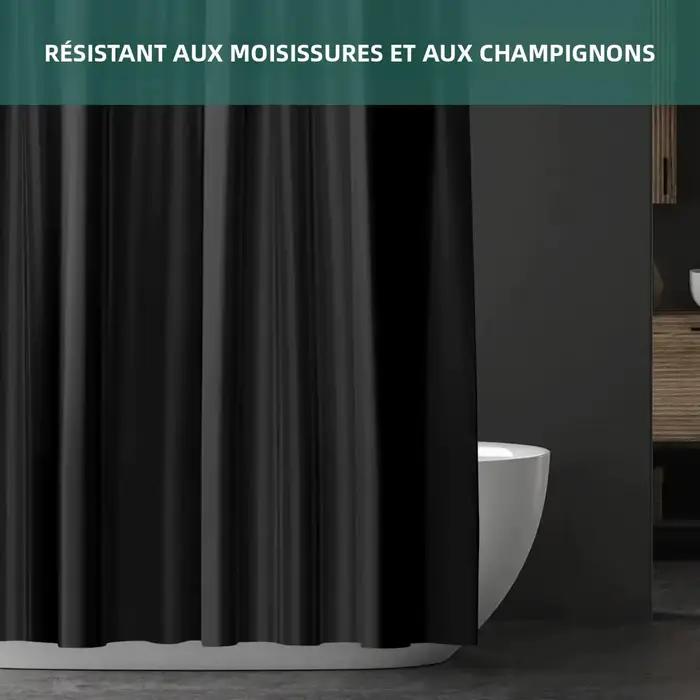 Rideau de douche imperméable pour baignoire 180x180cm Rideau de salle de bain avec aimants Rideau de douche en plastique résistant à la moisissure